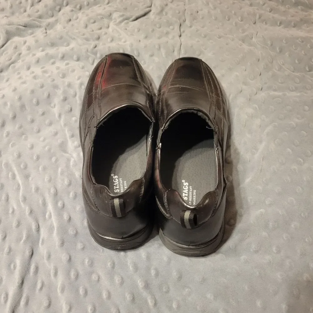 MENS SIZE 11 SOFT STAGS SLIP ON DRESS SHOES